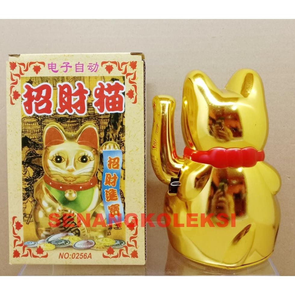 Patung Kucing Hoki Lucky Cat Besar Yuan Bao Qian Uang Emas