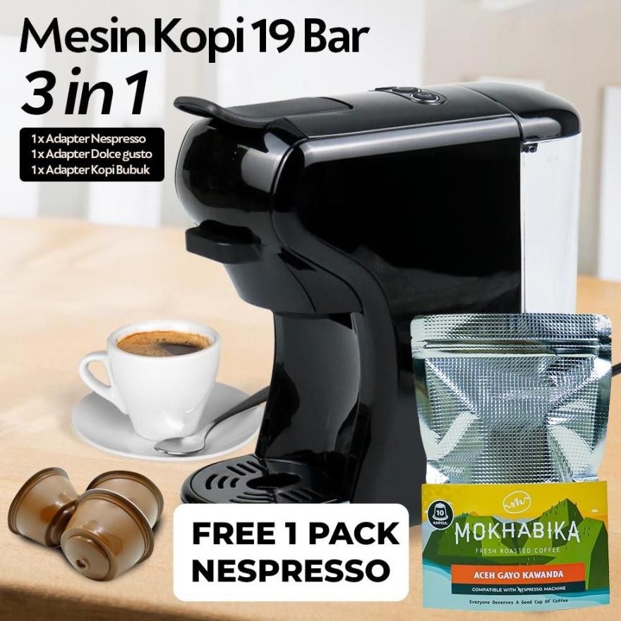 Paling dicari Mesin Kopi Kapsul Hibrew Espresso 3 in 1 Nespresso Dolce Gusto Coffee