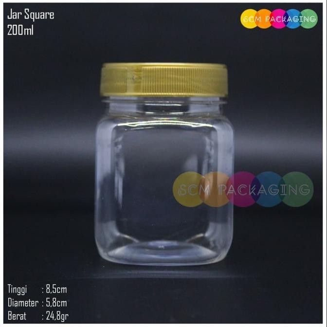 (Expert) Jar plastik square kotak 200ml