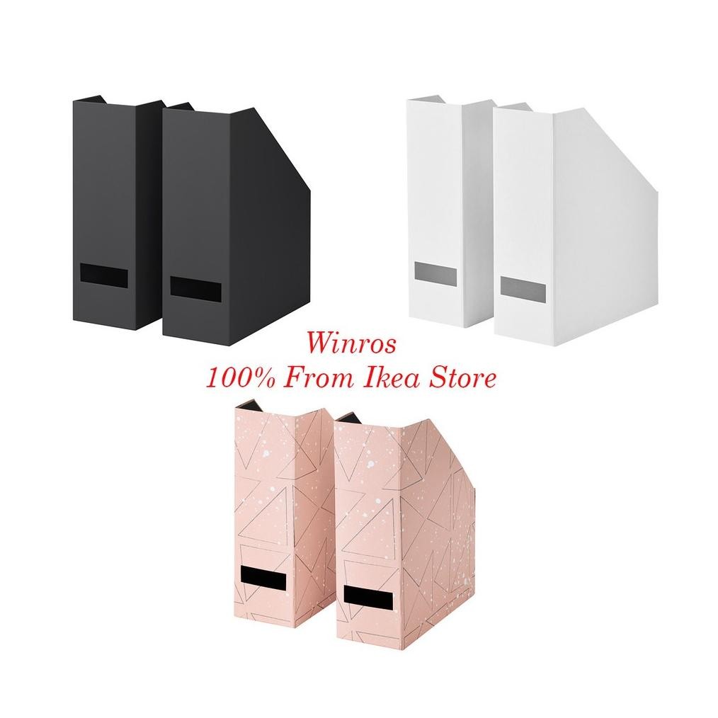 

TJENA File majalah 2 pcs, hitam / putih / pink