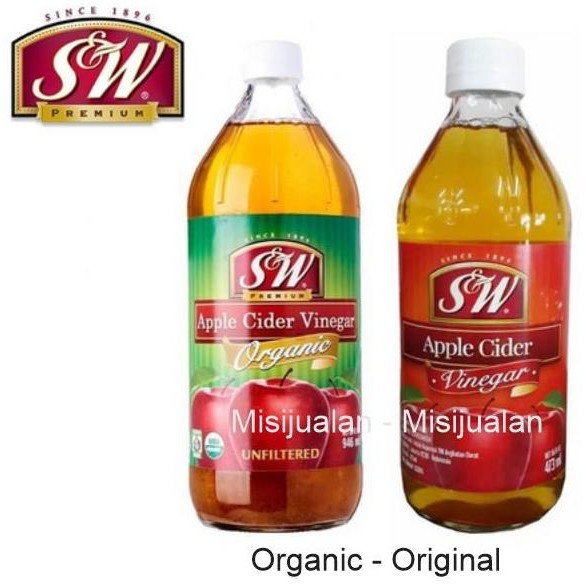 

SW Apple Cider Vinegar Organic Original S&W Cuka Apel Organik 473 ml LA