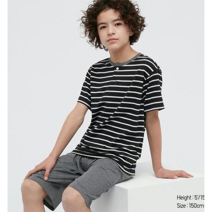 Tersedia UNIQLO KID AIRISM COTTON BLEND SET ATASAN LENGAN PENDEK DAN CELANA