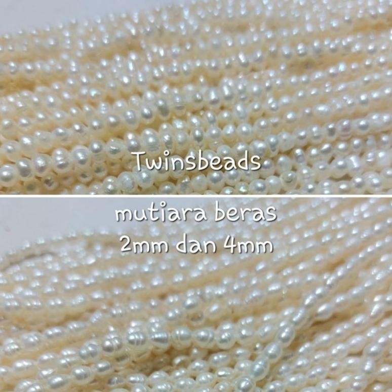 Mutiara Air Tawar Beras Ukuran 2mm Dan 4mm Oval Dan Bulat AST