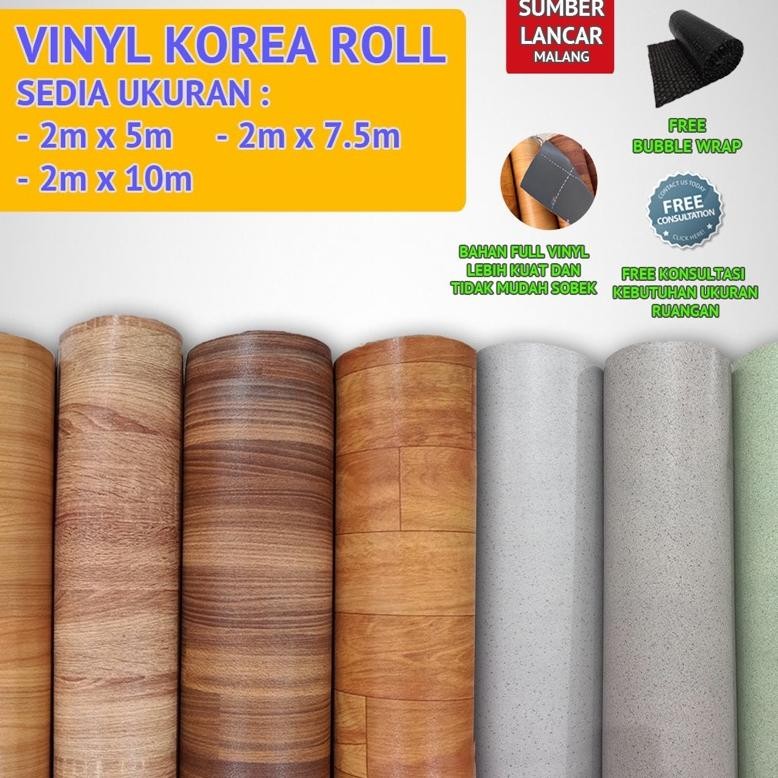 NEW Karpet Vinyl Korea Roll 2m x 10m Karpet Lantai Vinyl Kayu