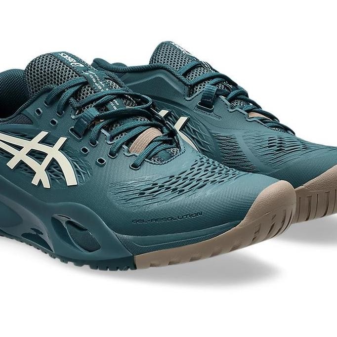 Premium Sepatu Tenis Padel Pria Asics Gel Resolution X Saxin Green Birch 141A48130
