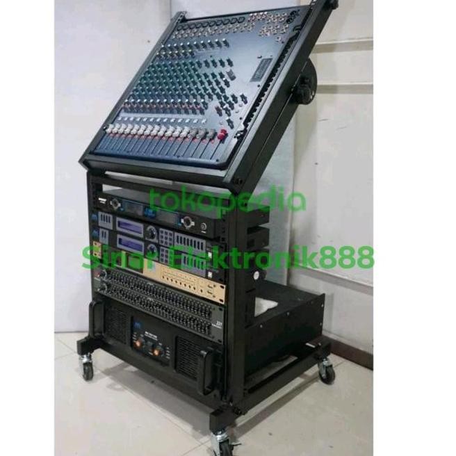 RACK POWER 10 U + MIXER AUDIO / RAK TEMPAT ACC SOUND SYSTEM
