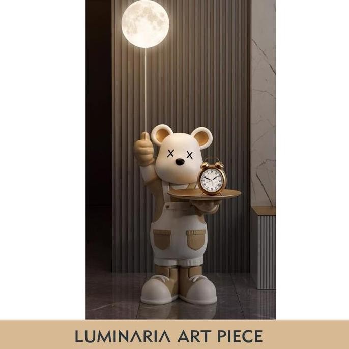 Promo Kaws Vintage Bear Decoration Hypebeast Floor Lamp Brown Lampu Hias