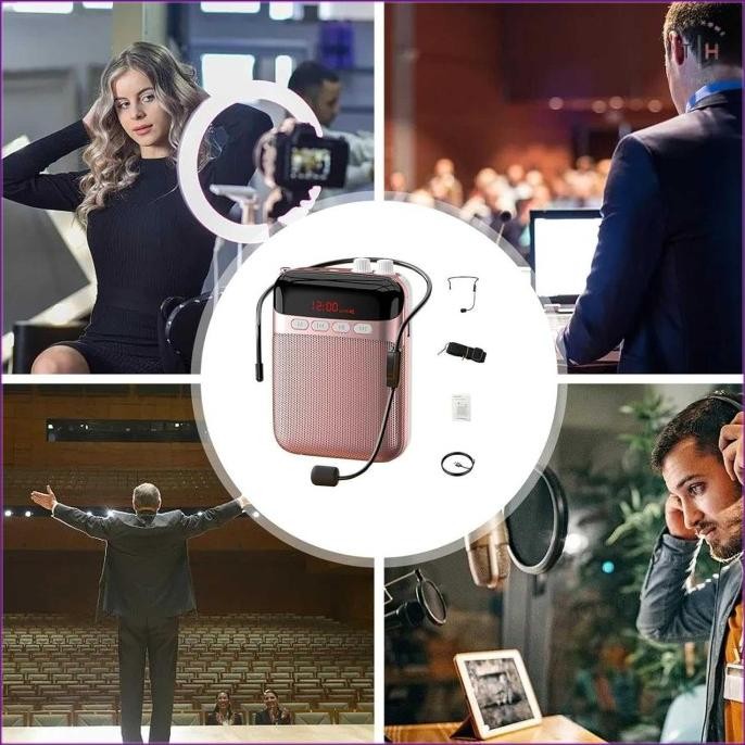 Grosir Megaphone Portable Speaker Pinggang Microphone Bluetooth Wireless Mic