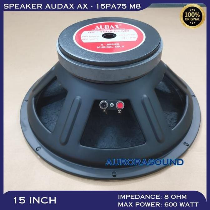 Murah Speaker Audax Ax 15Pa75 M8 Full Range Speaker 15 Inch Audax 15 Pa 75 M8 Original