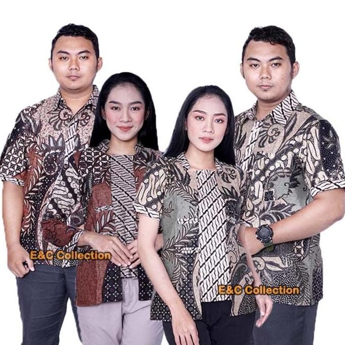 Tersedia Atasan Batik Pamela Batik Couple - Batik Wanita - Blouse Batik - Hem Pria - Baju Kerja - Se