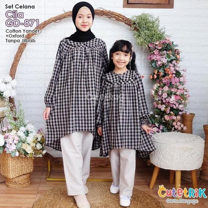 Tersedia GD 871 Baju Setelan Tunik Celana Anak Remaja Perempuan Set Cila by Cutetrik