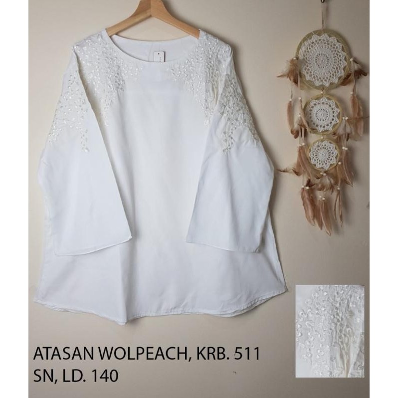 (Expert) ATASAN PUTIH JUMBO WANITA BORDIR BLUS PUTIH ATASAN HITAM JUMBO WANITA