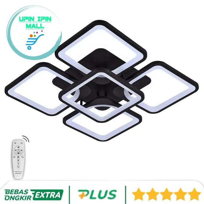 Grosir Lampu Plafon Led Minimalis Lampu Plafon Modern 3 Warna 5 Kotak + Remot