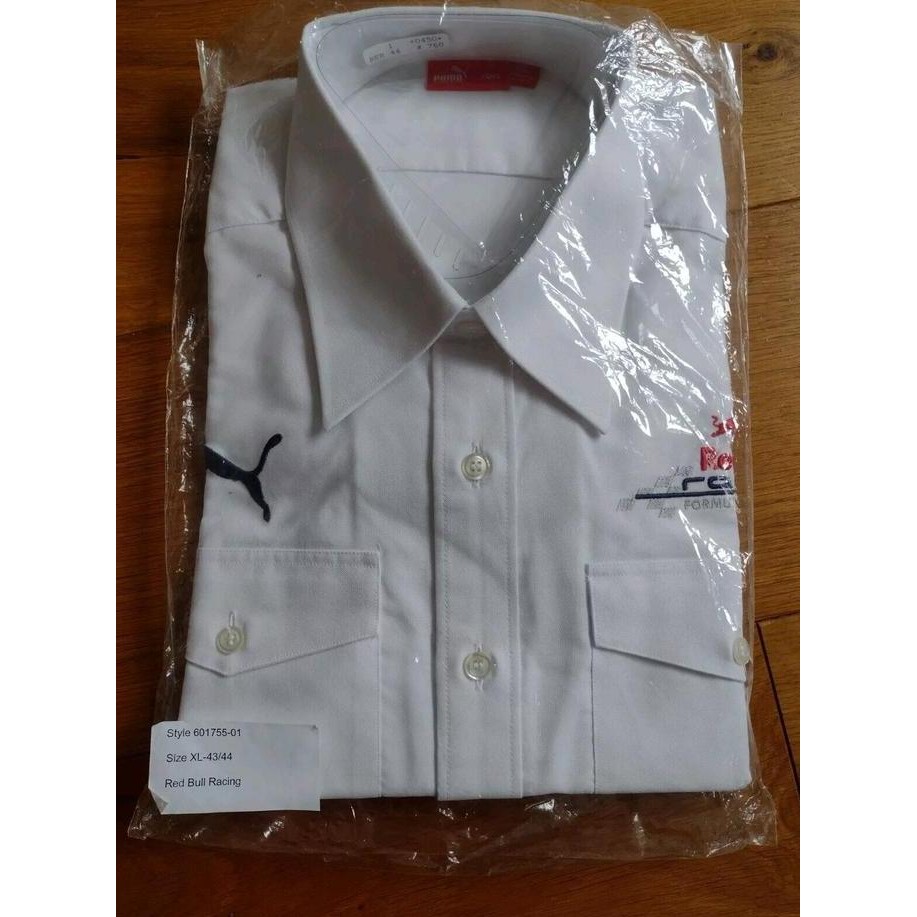 Red Bull Racing F1 RARE Team Issue White Shirt Puma. Kemeja Pria Formula 1