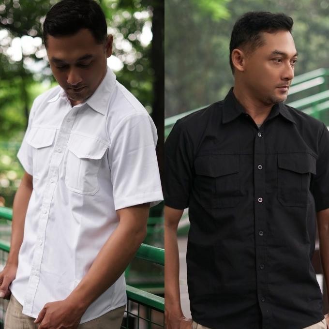 (Expert) KEMEJA TACTICAL KEMEJA TAKTIKAL PDL PNS PUTIH LENGAN PENDEK TEBAL