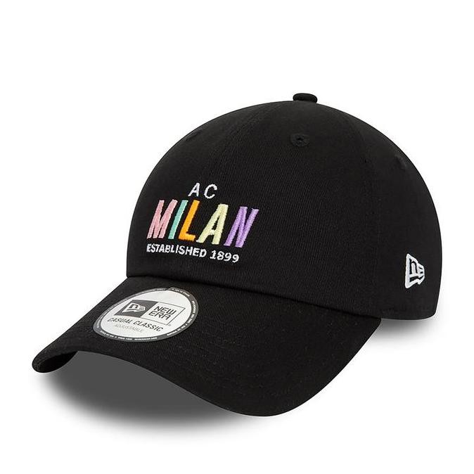 AC Milan Wordmark Black 9TWENTY Adjustable Cap New Era. Topi