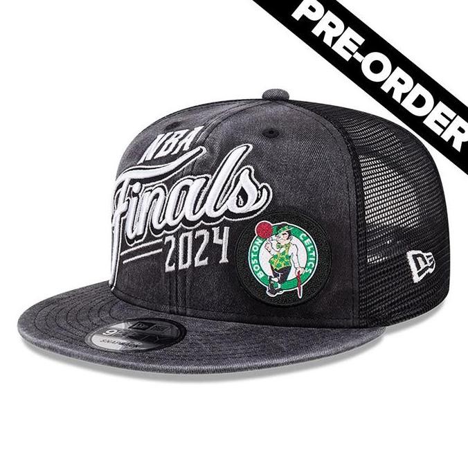 NBA Finals 2024 Boston Celtics Black 9FIFTY Snapback Cap. Topi Unisex