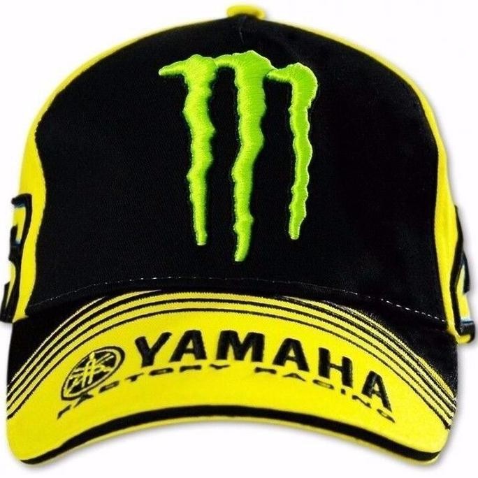 VR46 Official Monster Yellow Cap Yamaha. Topi Unisex Valentino Rossi