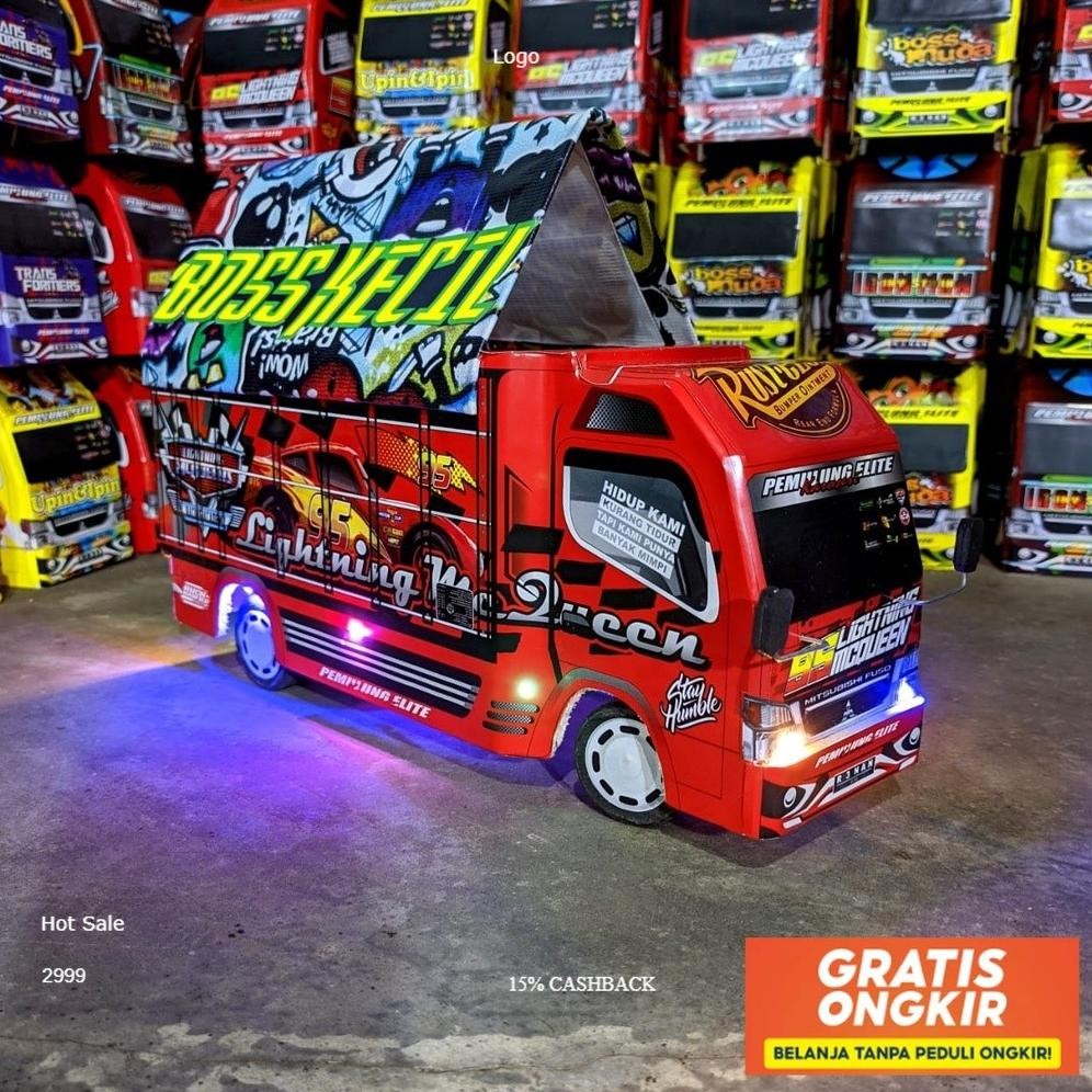 Miniatur Truk Oleng Miniatur Truk Lampu Terpal Murah Truk Oleng Roda Kayu Bisa Cod