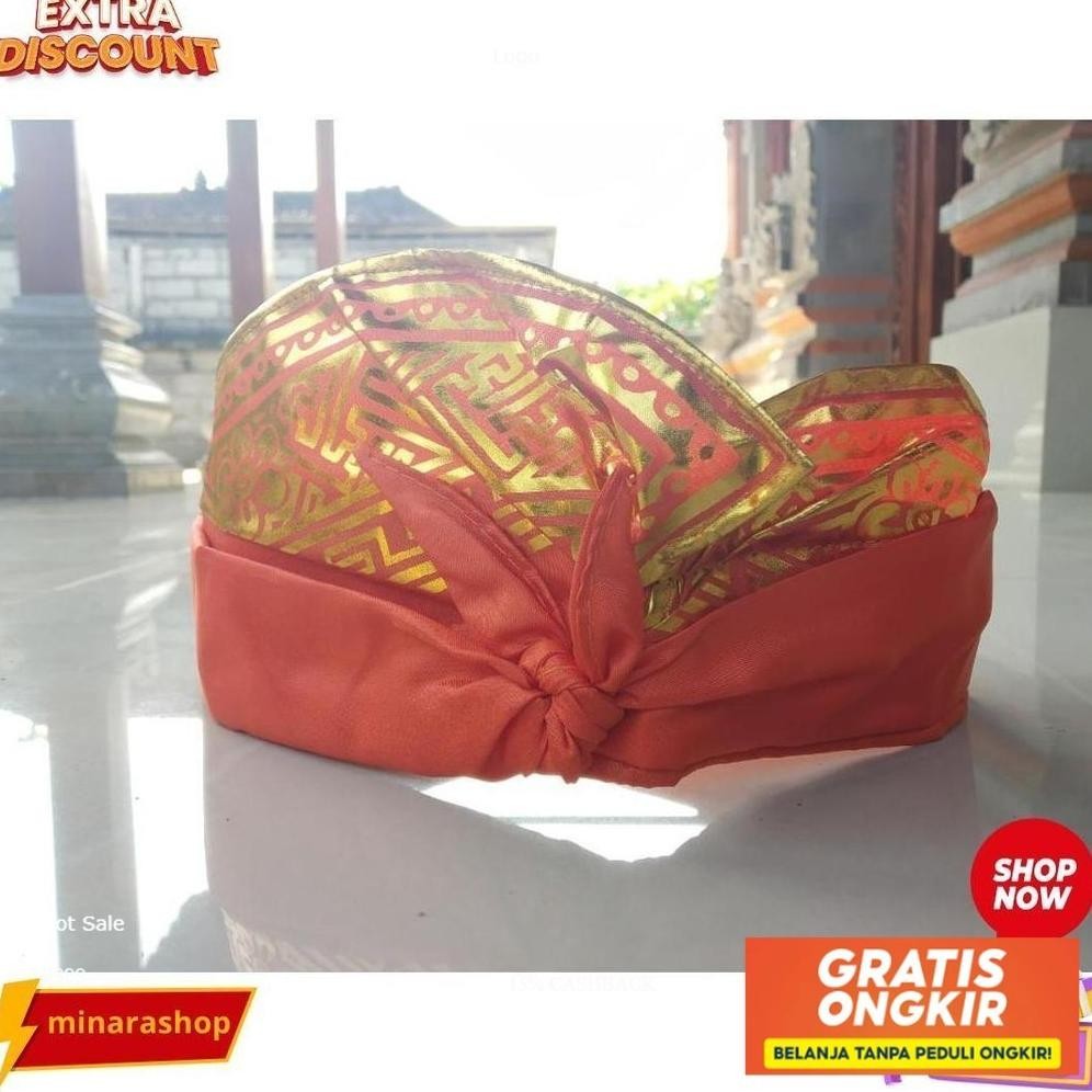Udeng Prada Jadi Langsung Pakai Warna Warni Hitam Putih Merah Kuning Biru Pakaian Adat Souvenir Bali