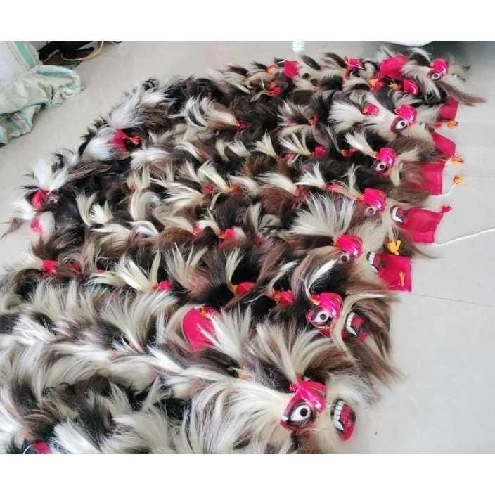 Topeng Ganongan - Bujang Ganong Reog Ponorogo Asli Full Rambut Tebal Halus Sintetis