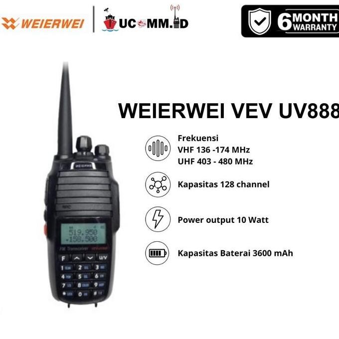 Grosir Weierwei Vev Uv-888 Uv888 Dual Band Vhf Uhf