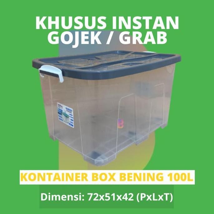 

Terlaris (Gojek) Box Container 100L Bening / Kontainer Box 100L Plastik Murah