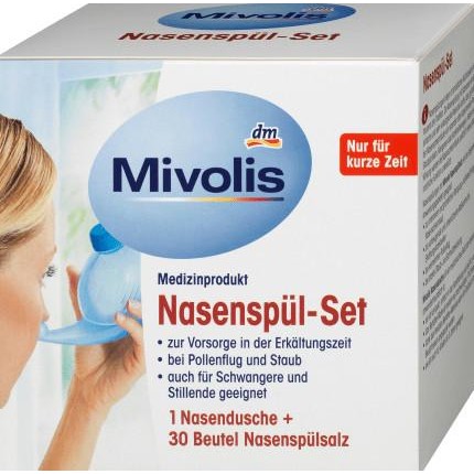 Mivolis - Nasal rinse set + 30 btl. Nasal rinse salt, 67.5 g Original Product