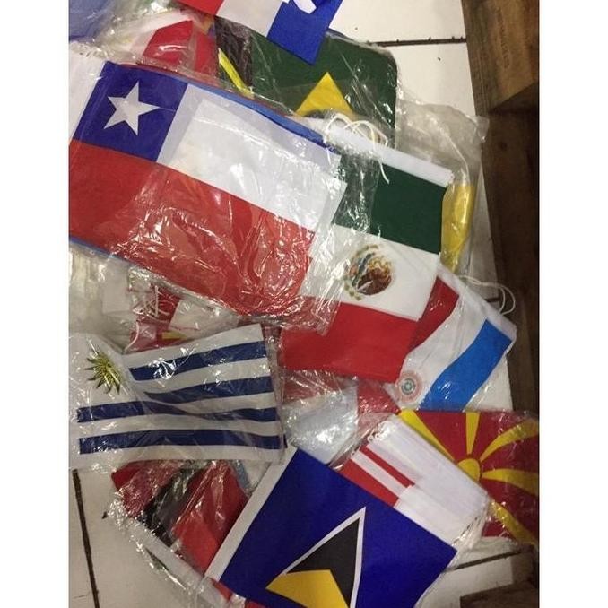 

Bendera negara meja + tiang stenlis model silang Desk TS