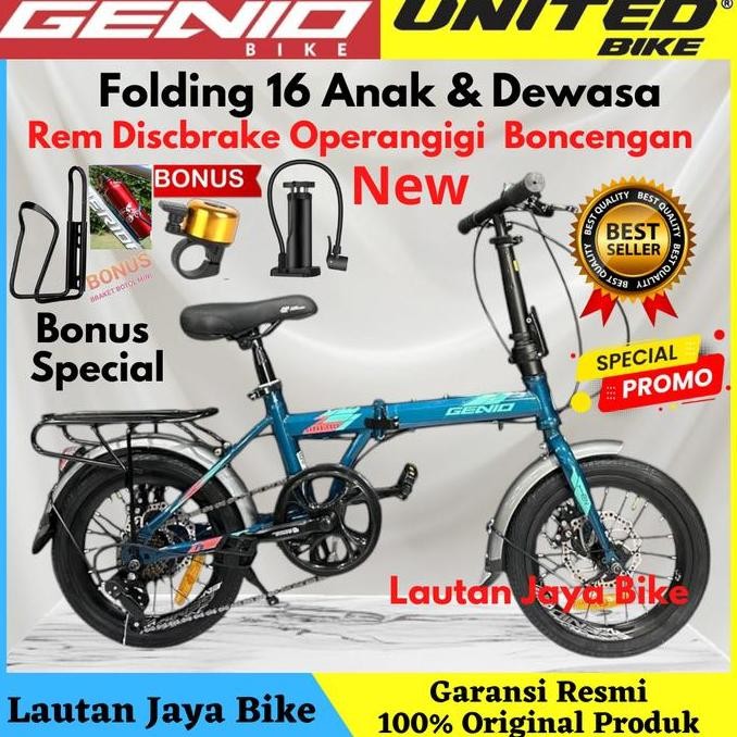 TERBARU - SEPEDA LIPAT 16 GENIO F371 BY UNITED