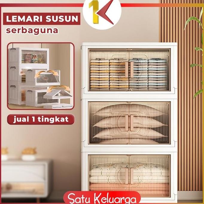 

Terlaris Sk-C986 Lemari Susun Plastik Serbaguna Dengan Roda Polibox Kotak
