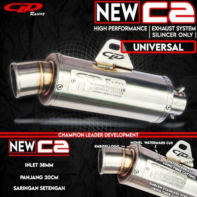 SILENCER CLD RACING TIPE NEW C2 BULAT INLET 38 MM