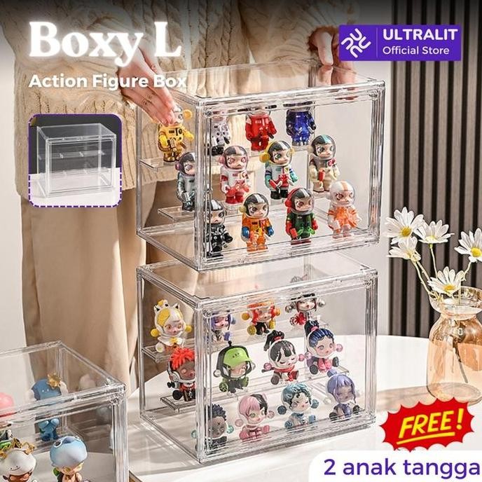 

Terlaris Boxy L Stairs Display Transparent Acrylic Action Figure Stand 2 Susun Tingkat Tangga / Tempat Pajangan Action Figure