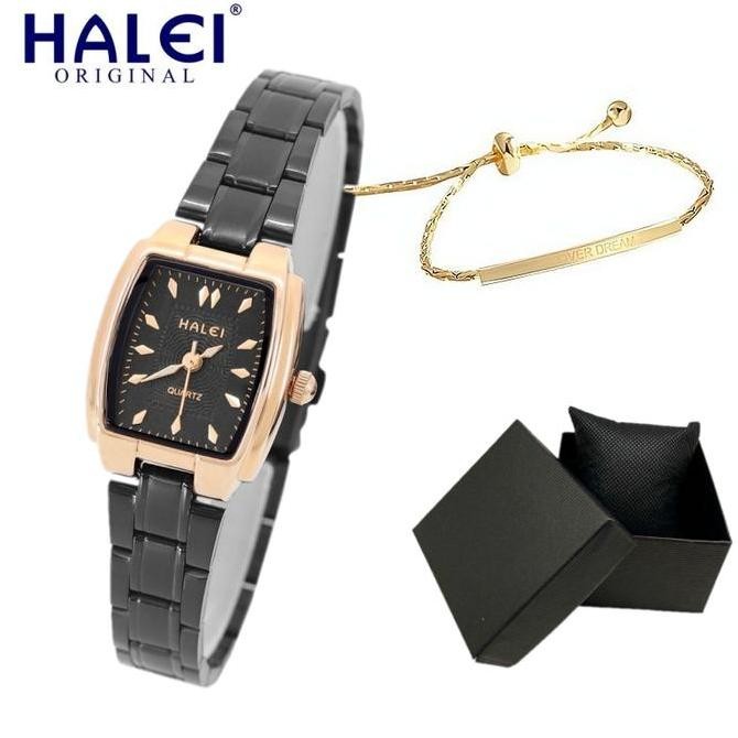 Tersedia PROMO JAM CEWEK (22MM) HALEI ANTI AIR ORIGINAL BONUS GELANG TITANIUM BISA COD (DSH-007) Sta