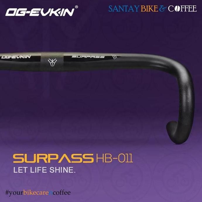 TERBARU - OG EVKIN HB011 Carbon Handlebar DropBar Road Bike 31.8MM 380 400 420MM