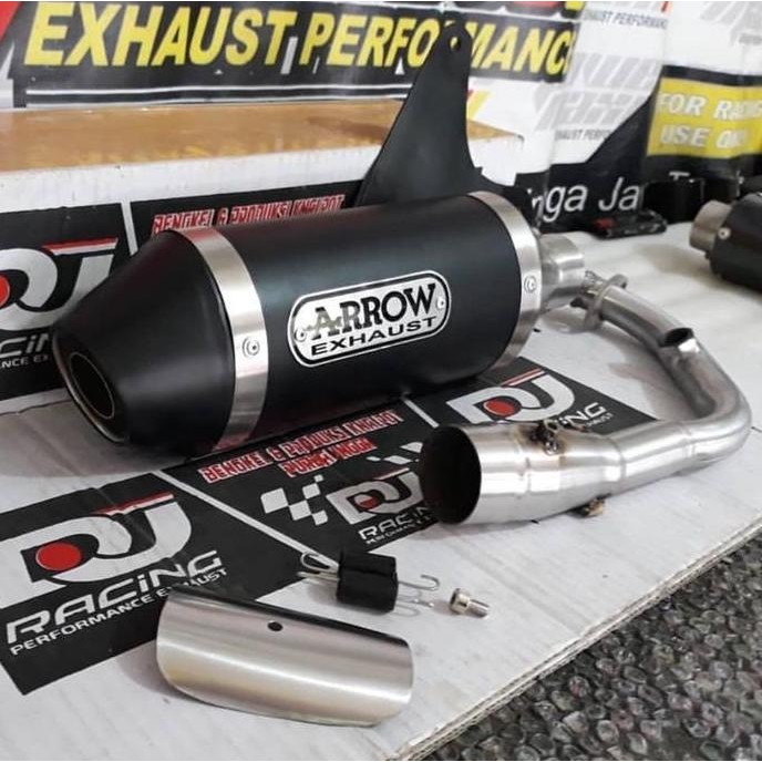 Knalpot replika Arrow fullsystem untuk semua vespa matic