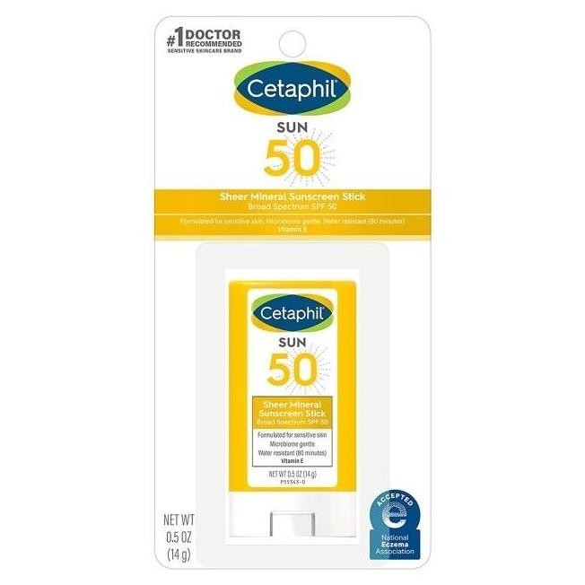 Cetaphil Sheer Mineral Sunscreen Stick Zinc Titanium Sensitive Spf 50