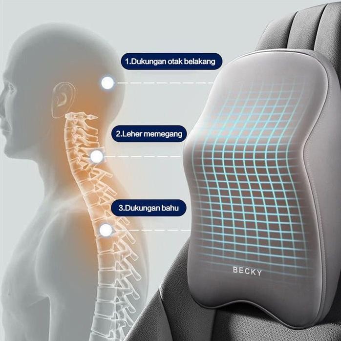 

Terlaris BeckyBantal Leher Sandaran Kepala Mobil Penopang Pinggang Busa Memori 3D Berkendara Universal Empat Musim Empat Musim Car
