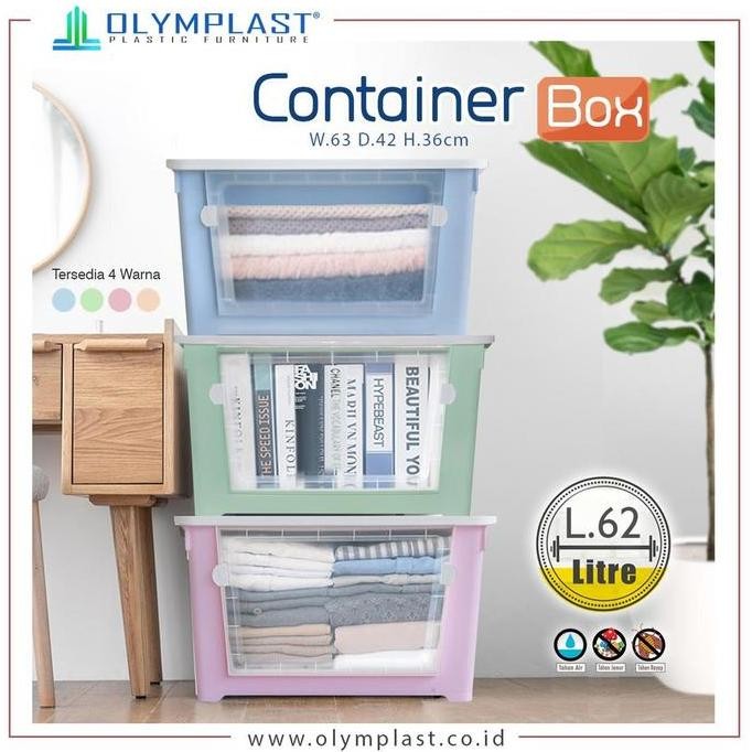 

Terlaris Olymplast Box Container Obc 62 Liter Kotak Plastik Penyimpanan Premium