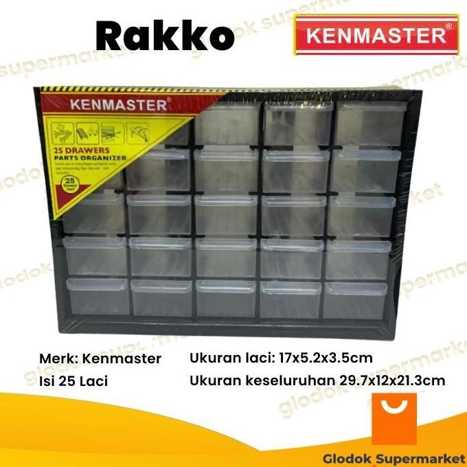 

Terlaris Rakko Kenmaster 25 Laci Slot Drawer Parts Organizer
