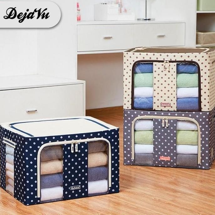 

Terlaris Dejavu Storage Box Kotak Baju Kotak Penyimpanan Tempat Pakaian Double Zipper Large Box 66L Hsb201