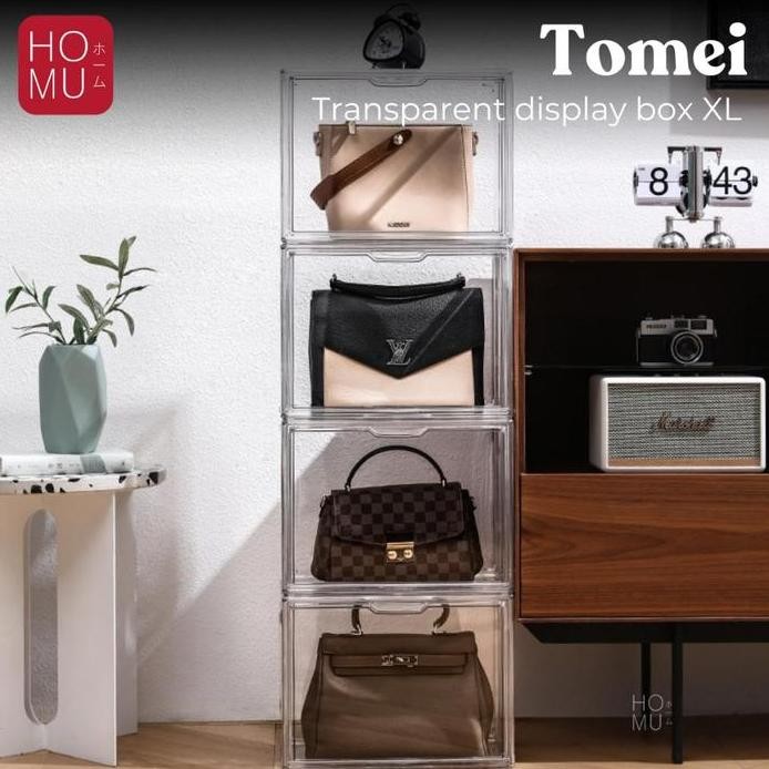 

Terlaris Homu Tomei Xl Transparent Storage Display Box Kotak Penyimpanan Sepatu Tas Buku Transparan Magnet