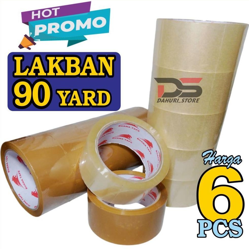 

LAKBAN 45 mm X 90 yard, PROMO LAKBAN BENING & COKLAT 90 yard HARGA UNTUK 6 pcs AST