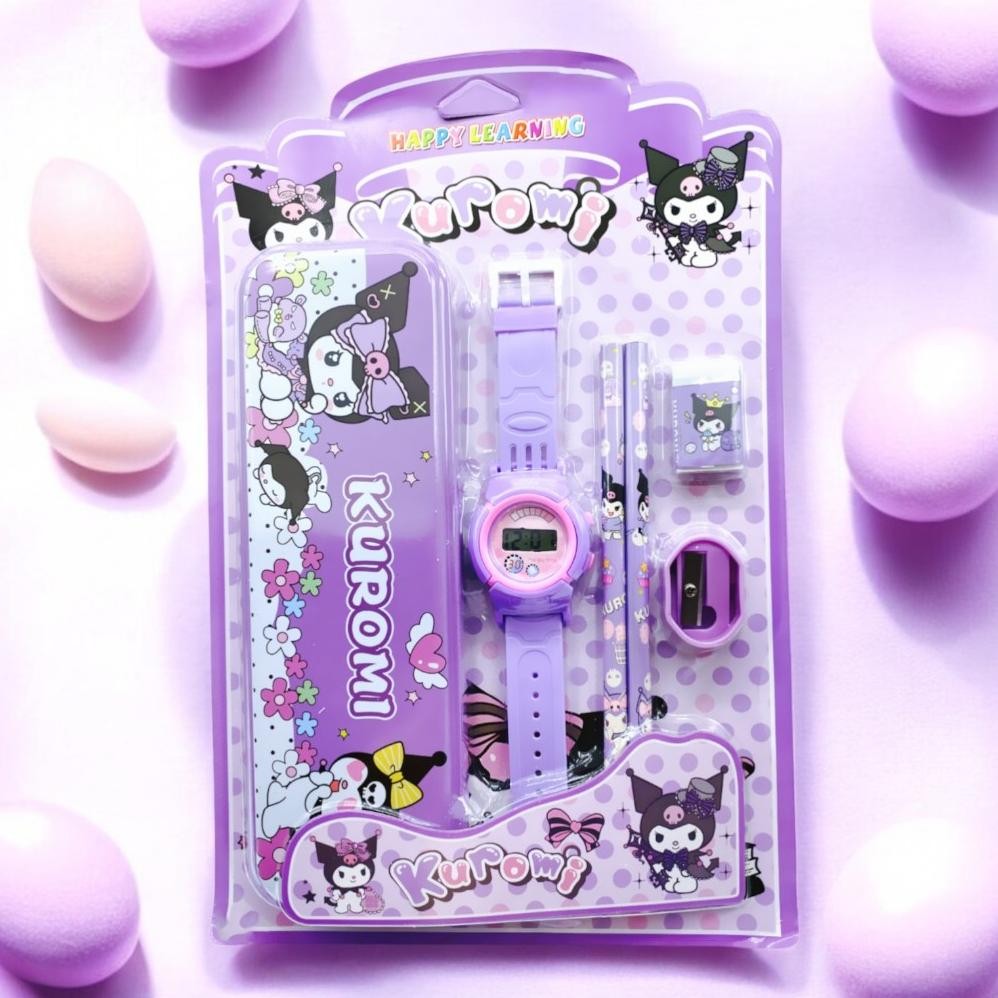 

Student Set Alat Tulis Sekolah Karakter Kuromi Cinamonrol My Melody Labubu 6 In 1