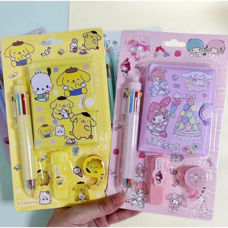

Alat tulis sanrio set 4in1 kids stationary lucu souvenir ultah murah