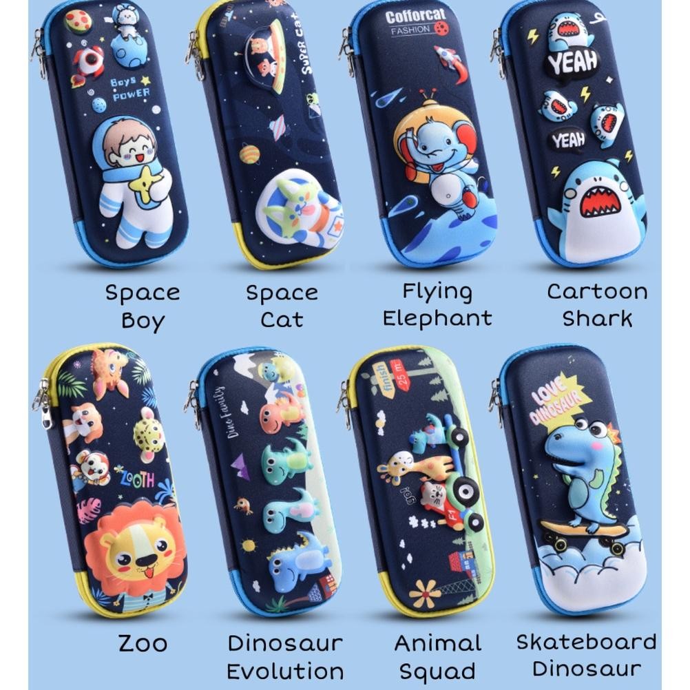 

KEDAIBUTIK (KP01) Tempat Kotak Pensil Motif Kartun Karakter Unicorn 3D Bahan EVA Untuk Anak Perempuan Laki Laki Unisex Anti Air Import