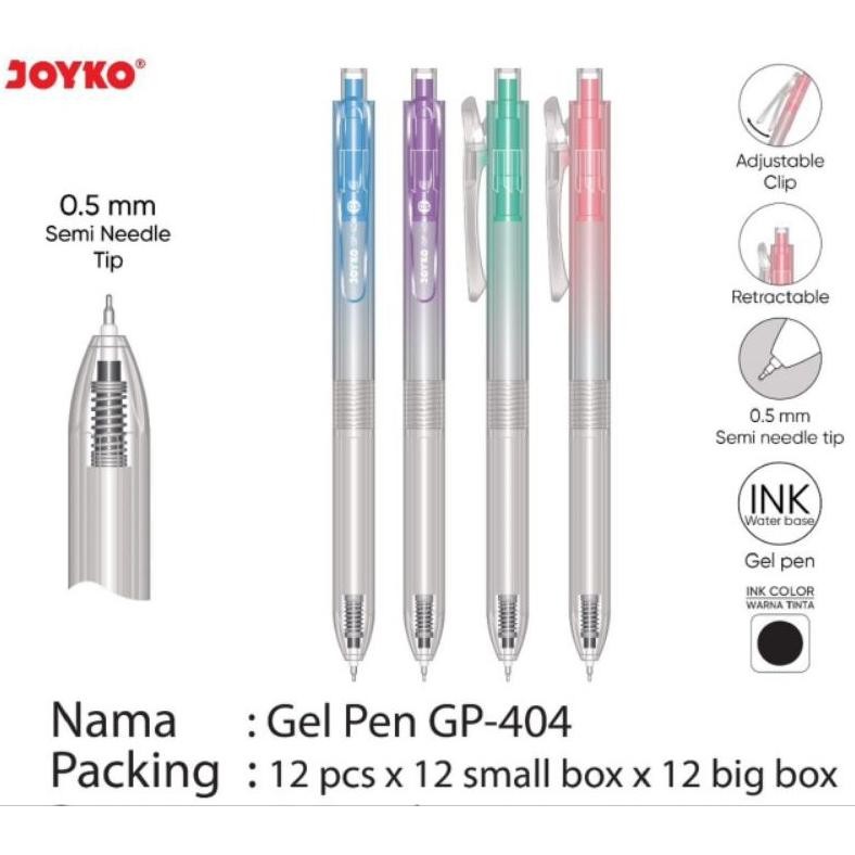 

Pulpen Gel Joyko Gp-404 ( 1pak/12pcs )
