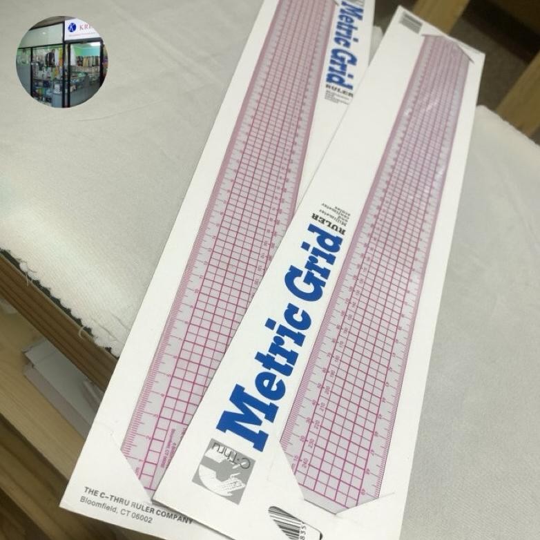 

penggaris pola metric grid 50cm AST