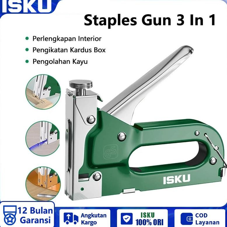 

ISKU Staples Tembak Jok Motor/Stapler Tembak Kayu Gun Paku Steples Tembak Tacker Bisa 3 Jenis Staple AST