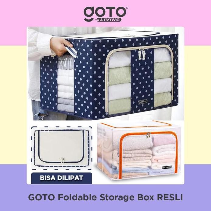 

Terlaris Goto [Cod] Resli Storage Box 66L Double Zipper Frame Baja Large Besar Multifungsi